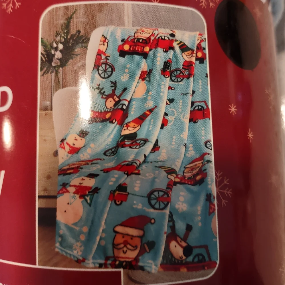 NWT Christmas Blanket and Christmas Dish Towel